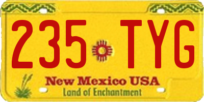 NM license plate 235TYG
