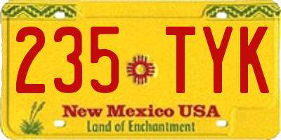 NM license plate 235TYK