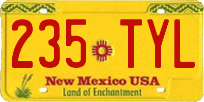 NM license plate 235TYL