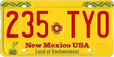 NM license plate 235TYO