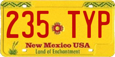 NM license plate 235TYP