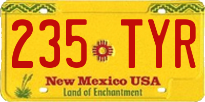 NM license plate 235TYR