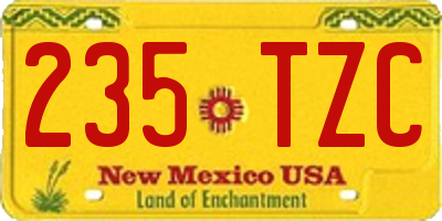 NM license plate 235TZC