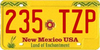 NM license plate 235TZP
