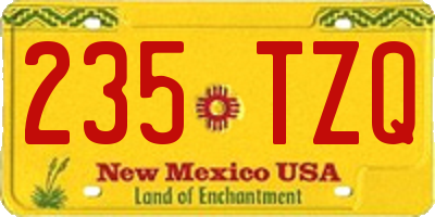 NM license plate 235TZQ