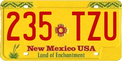 NM license plate 235TZU