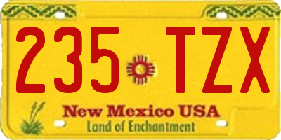 NM license plate 235TZX