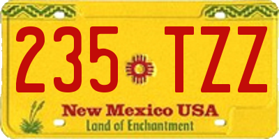 NM license plate 235TZZ