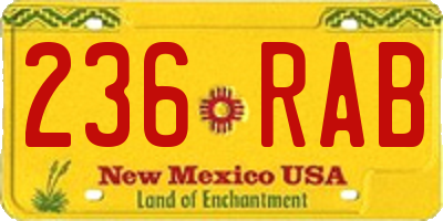 NM license plate 236RAB