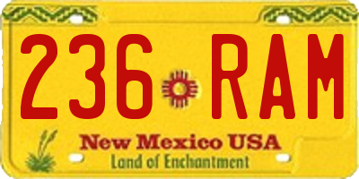NM license plate 236RAM
