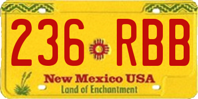 NM license plate 236RBB