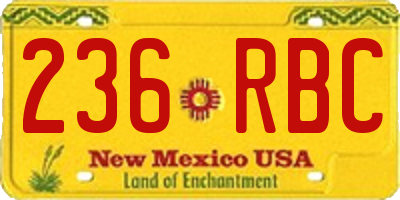 NM license plate 236RBC