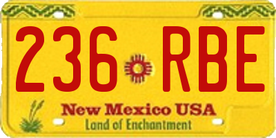 NM license plate 236RBE
