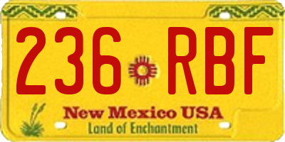 NM license plate 236RBF