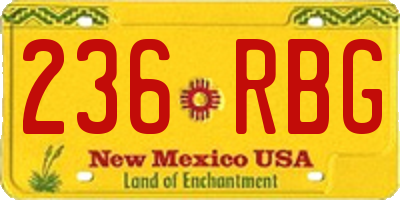 NM license plate 236RBG
