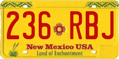 NM license plate 236RBJ