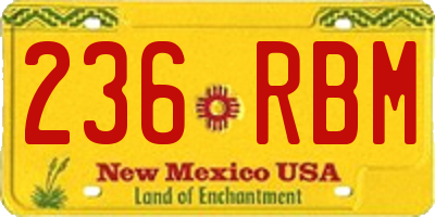 NM license plate 236RBM