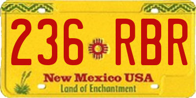 NM license plate 236RBR