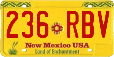 NM license plate 236RBV
