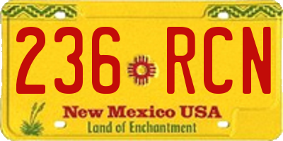 NM license plate 236RCN