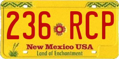 NM license plate 236RCP
