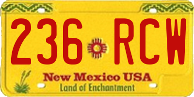 NM license plate 236RCW