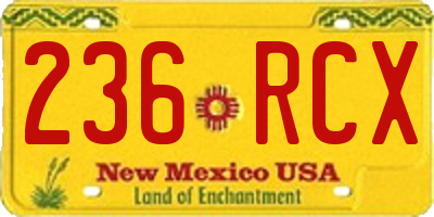 NM license plate 236RCX