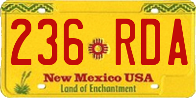 NM license plate 236RDA