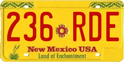 NM license plate 236RDE