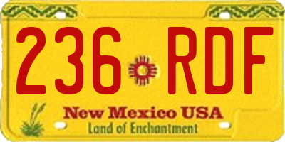 NM license plate 236RDF