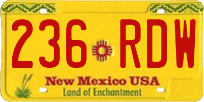 NM license plate 236RDW