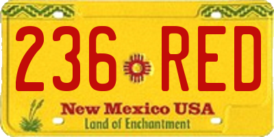 NM license plate 236RED