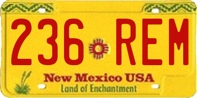 NM license plate 236REM