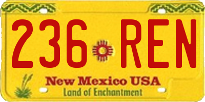 NM license plate 236REN