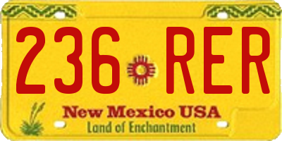 NM license plate 236RER
