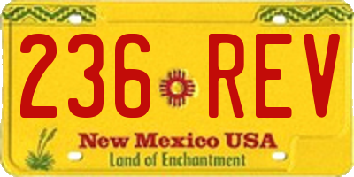 NM license plate 236REV