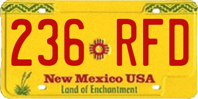 NM license plate 236RFD
