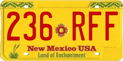 NM license plate 236RFF