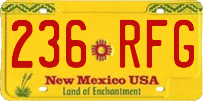 NM license plate 236RFG