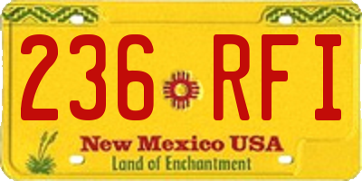 NM license plate 236RFI