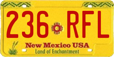 NM license plate 236RFL