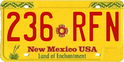 NM license plate 236RFN