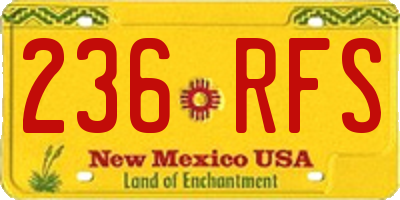 NM license plate 236RFS