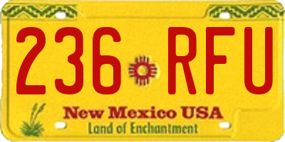 NM license plate 236RFU