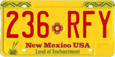 NM license plate 236RFY
