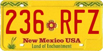 NM license plate 236RFZ