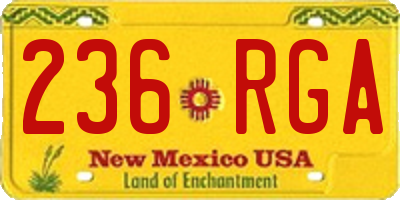 NM license plate 236RGA