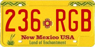 NM license plate 236RGB