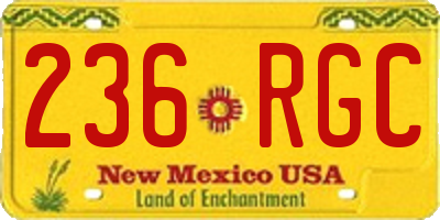 NM license plate 236RGC