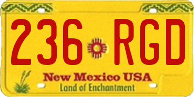 NM license plate 236RGD